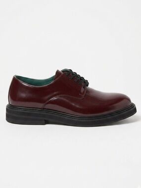 NIB Vinny’s Officer Derbee Burgundy Polido Leather Derby Shoes EU 45 US 12